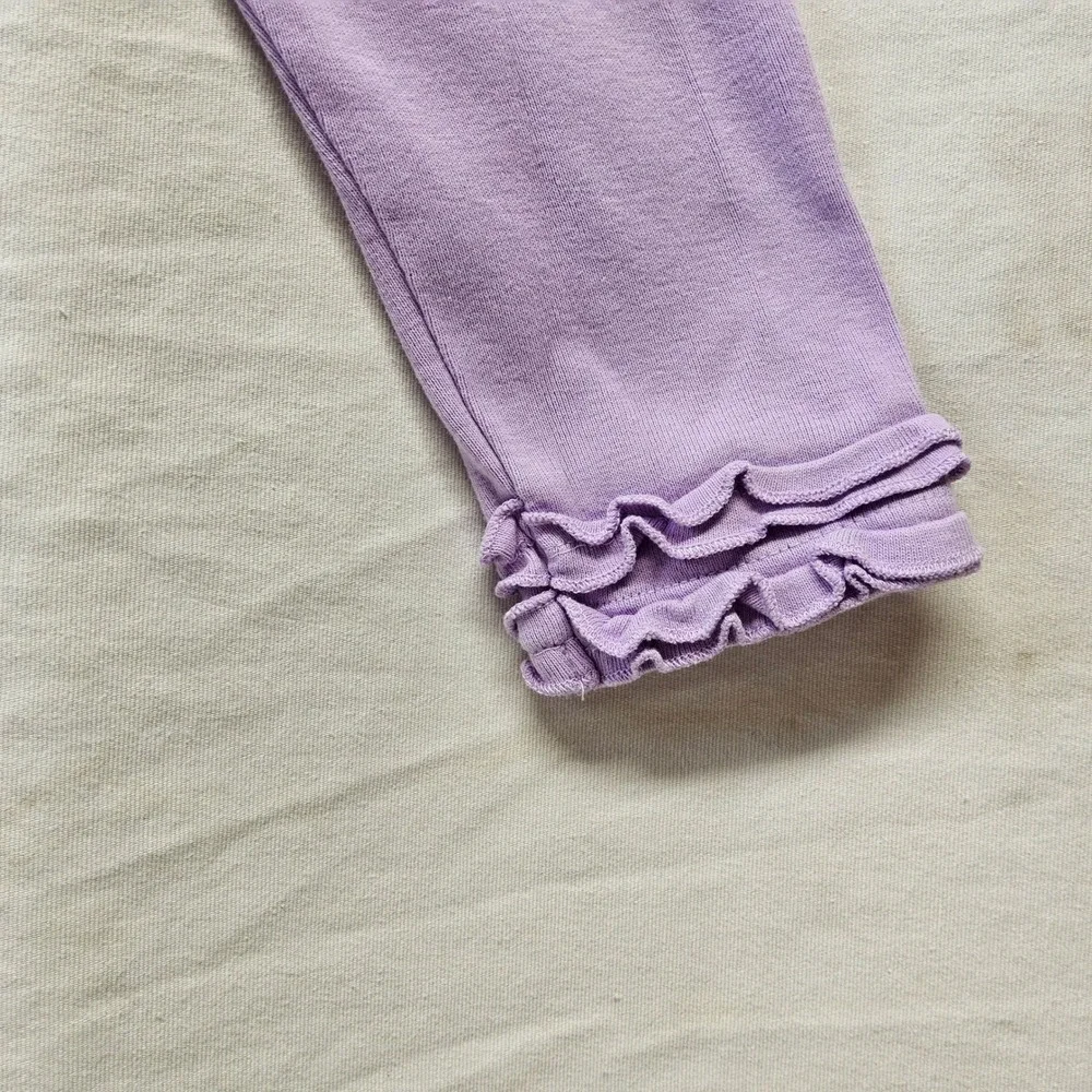 Gymboree Ruffle Cuff Leggings Toddler Girls 2T Purple Cotton Elastic Waist